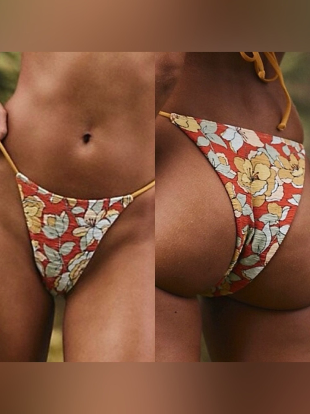 NWOT- Free People Beach Michelle Printed Bikini Bottoms
